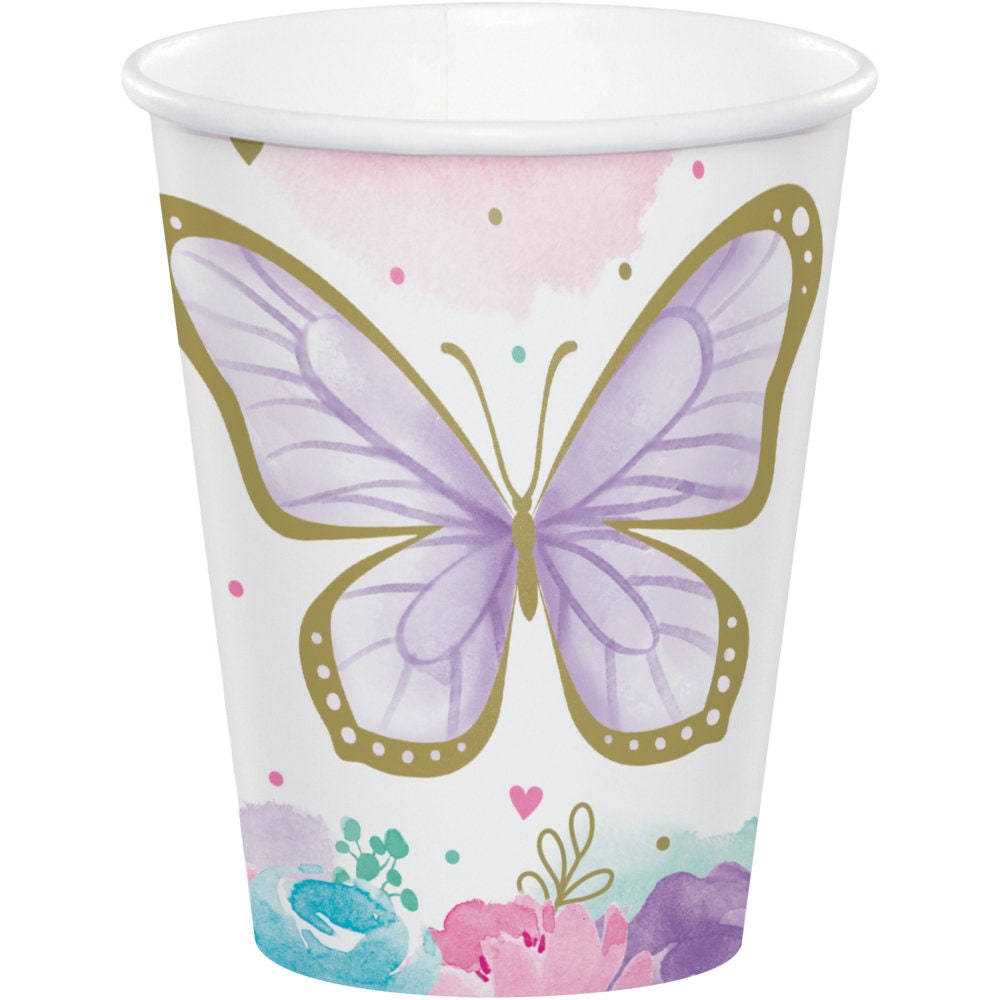 Butterfly Party Cups Small Butterfly Cups Butterfly Baby Etsy