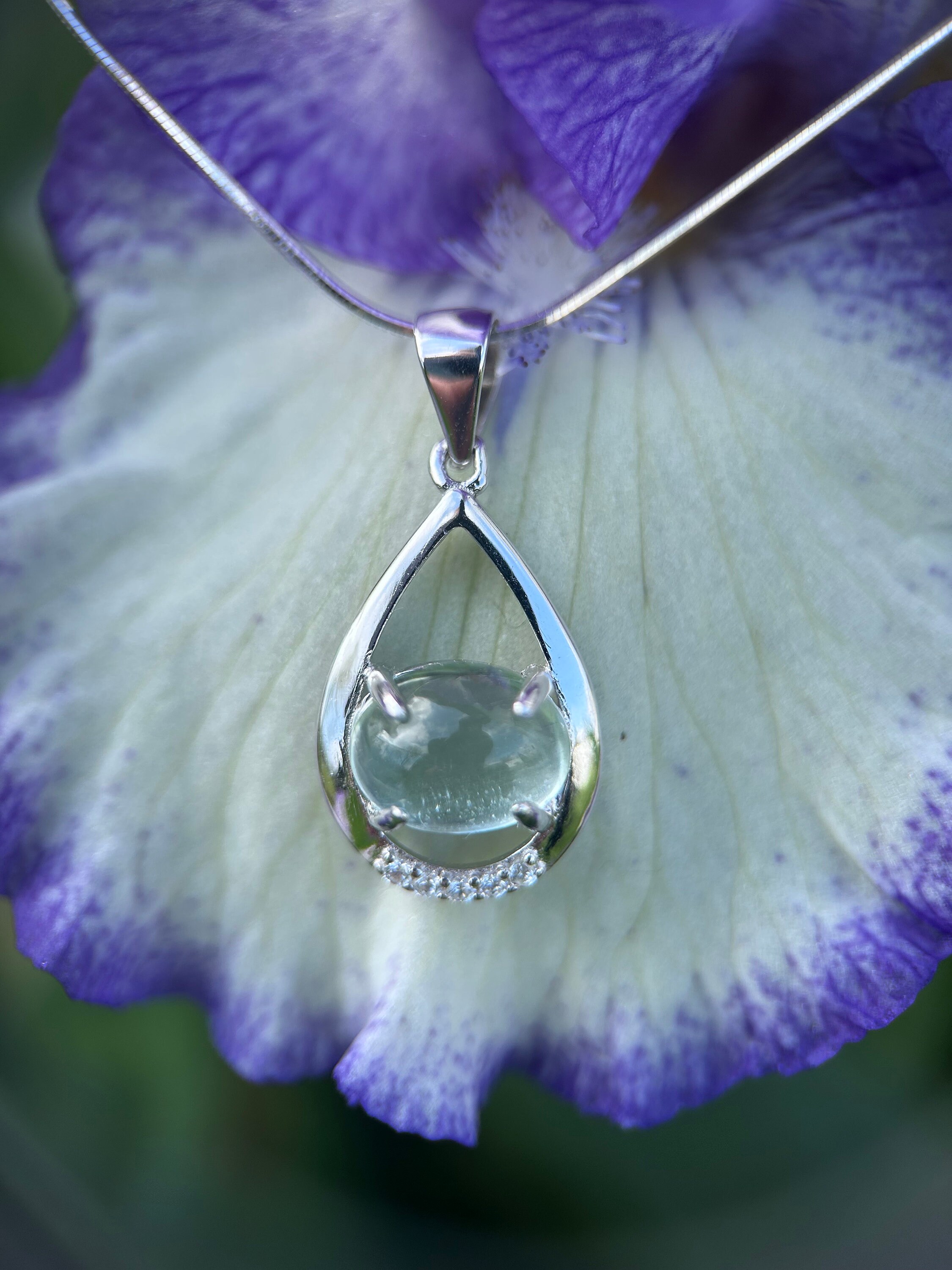 ネックレス・ペンダント Hei aquamarine cabochon necklace 4BTR819 Aquamarine Cabochon Pendant - The Jewelbox