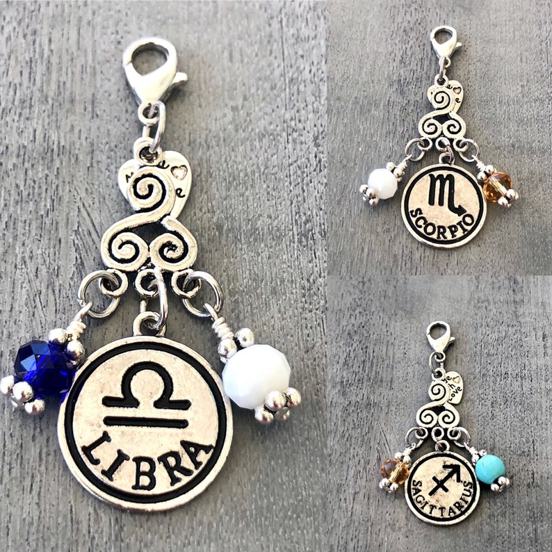zodiac signs planner charm TN charm keychain charm.