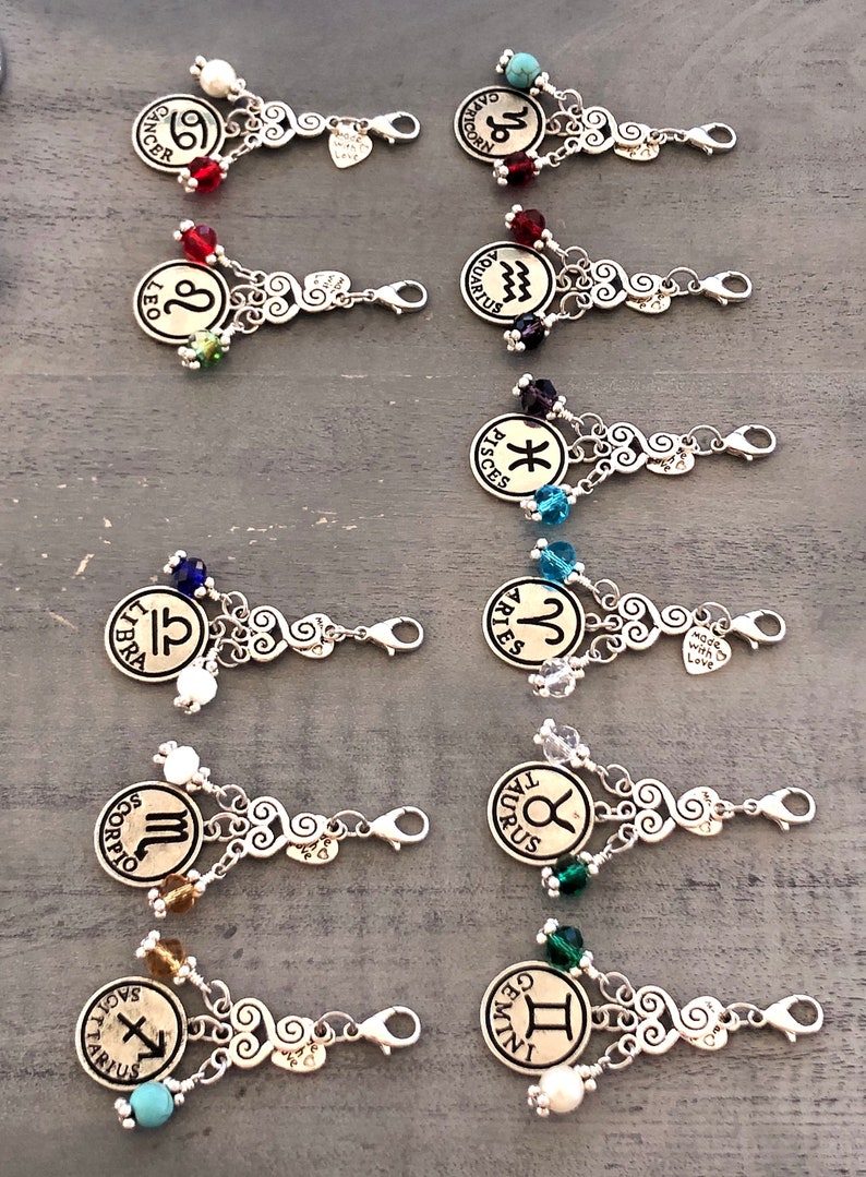 zodiac signs planner charm TN charm keychain charm.