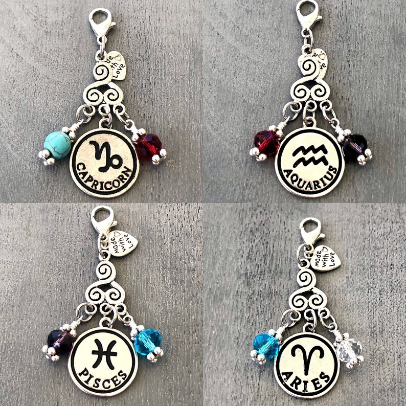 zodiac signs planner charm TN charm keychain charm.
