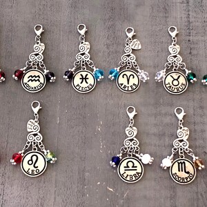 zodiac signs planner charm TN charm keychain charm.