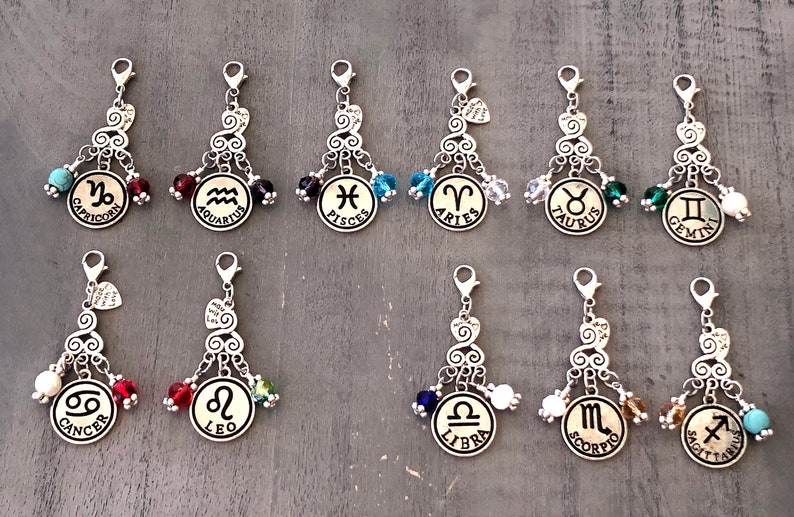 zodiac signs planner charm TN charm keychain charm.