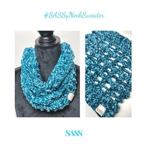 SASSy Neck Sweater Crochet Pattern Digital Download Cowl DIY Cowl Neck Cowl Velvet Cowl Lightweight Cowl Neck Cowl image 8