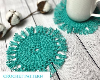 Summertide Coaster ~ haakpatroon ~ Coaster patroon ~ eenvoudig patroon ~ digitale download ~ DIY Coaster
