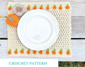 Boerderij Pompoen Placemat Patroon ~ Haakpatroon ~ Digitale Download ~ Haak ~ PDF Download ~ Herfst Decor ~ Pompoen Decor