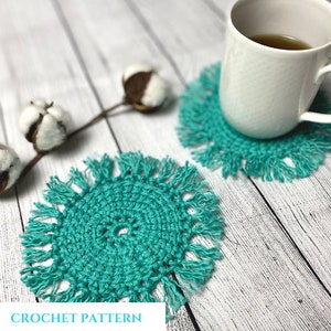 Summertide Coaster Crochet Pattern Coaster Pattern Easy pattern Digital Download DIY Coaster image 1