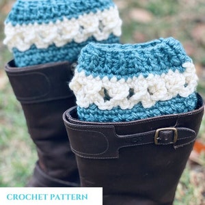 CrissCross Chunky Boot Cuff Crochet Pattern ~ Women&#39;s Boot Cuffs ~ CROCHET PATTERN
