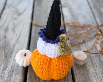 Witchy Pumpkin Stack Crochet Pattern | Halloween Pumpkin Decor PDF | Advanced Beginner Crochet Pattern