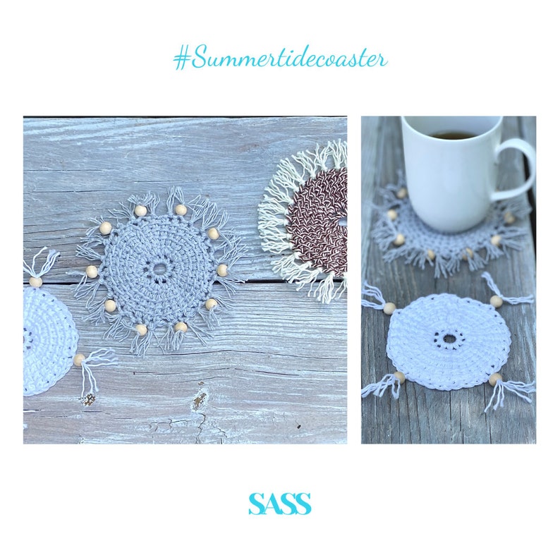 Summertide Coaster Crochet Pattern Coaster Pattern Easy pattern Digital Download DIY Coaster image 7