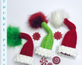 Santa Hat Bottle Topper Crochet Pattern - Holiday Kitchen Decor - Crochet Tutorial - Holiday Crochet - CROCHET PATTERN