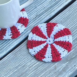 Peppermint Candy Coaster ~ Coaster ~ CROCHET PATTERN - Etsy