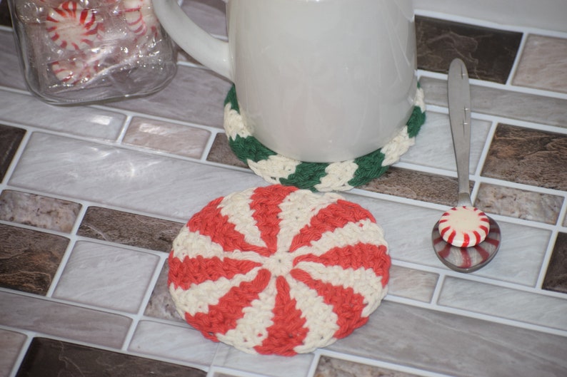 Peppermint Candy Coaster Coaster CROCHET PATTERN image 7