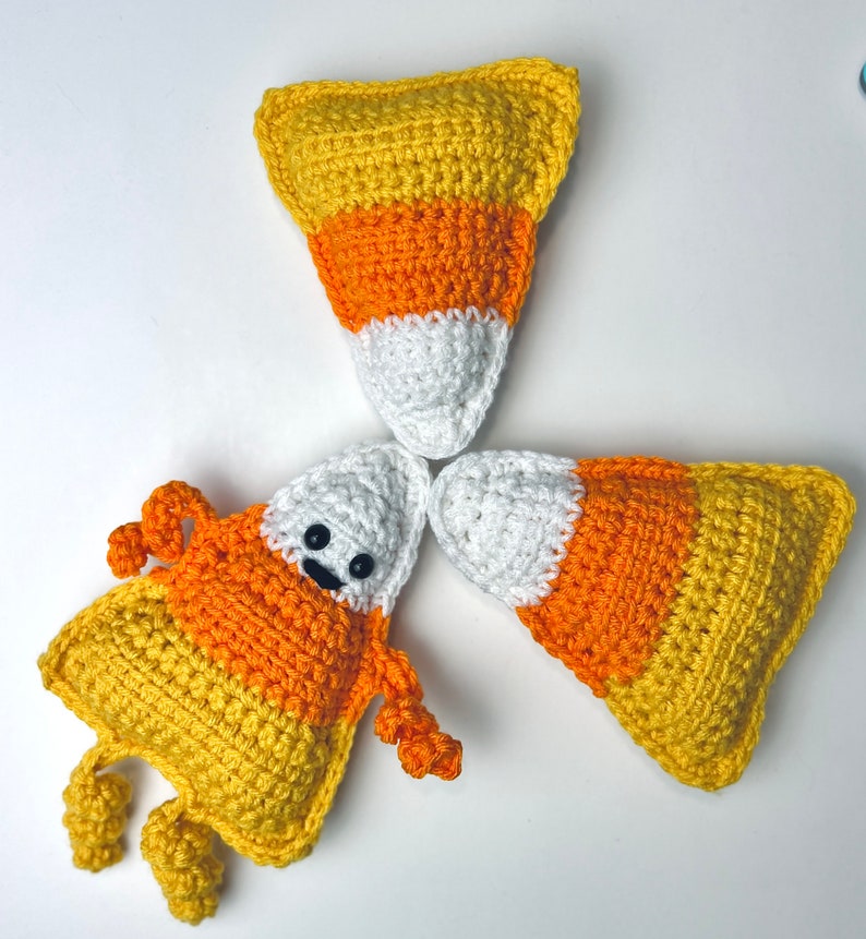 Candy Corn Crochet Pattern Halloween Craft DIY Decor Quick Project Crochet Ornament Amigurumi Halloween Crochet Fall Crochet image 3