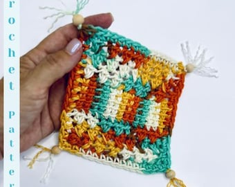Crochet pattern ~ SASSy Square Coasters ~ Digital PDF download ~ Gift ~ Coaster Pattern ~ DIY Coasters ~ Housewarming ~ Crochet ~ Cotton