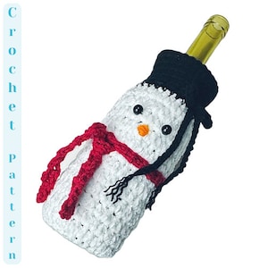 Crochet Snowman | Wine Bottle Cozy | Crochet Pattern | Snowman Craft | Quick Crochet | Holiday Crochet | Winter Crochet | Beginner Crochet