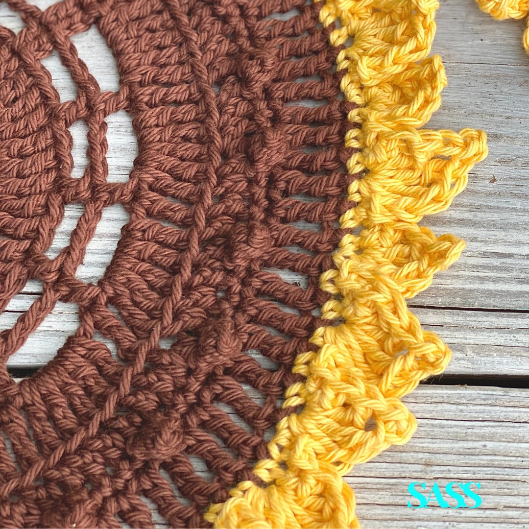 CROCHET PATTERN ~ Sunflower Placemat Pattern~ DIY Placemat Pattern ...