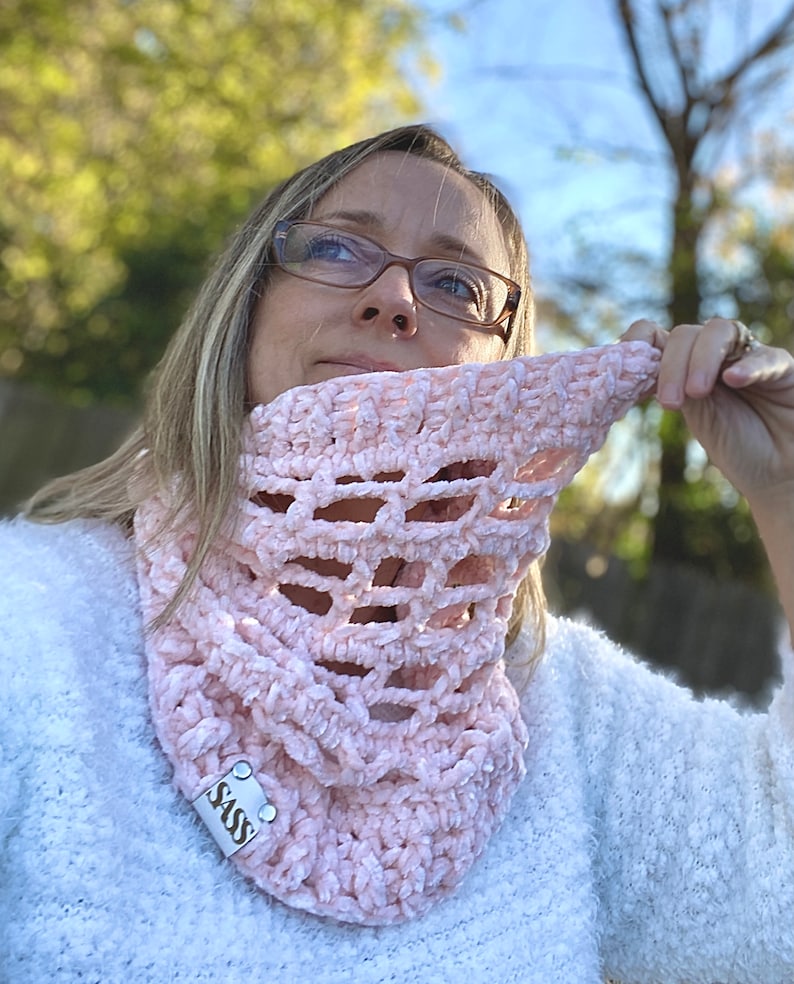 SASSy Neck Sweater Crochet Pattern Digital Download Cowl DIY Cowl Neck Cowl Velvet Cowl Lightweight Cowl Neck Cowl image 5