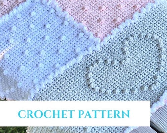 Crochet pattern ~ SASSy Hearts Baby Blanket ~ Digital PDF download ~ Baby blanket pattern~ Heart blanket ~ Crochet ~ Baby Gift ~ Babyshower