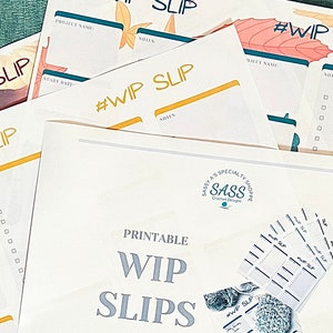 PRINTABLE Fall WIP Slip Template 1 ~ Downloadable PDF ~ Work In Progress Card