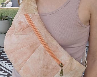 Naturally Dyed Linen Sling Bag | Artisan Belt Bag | One-of-a-kind fanny pack