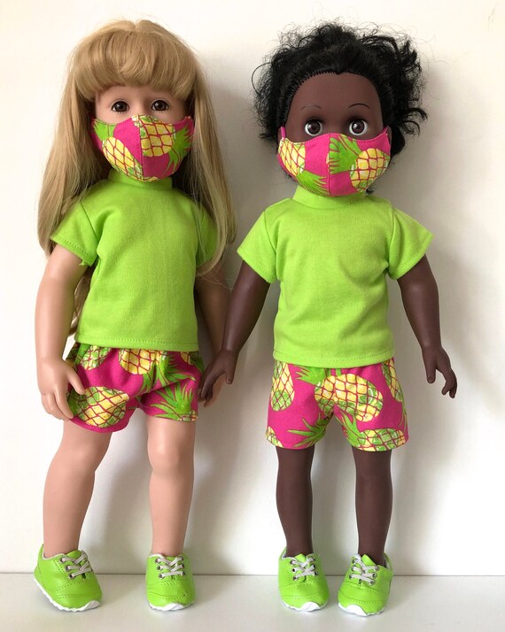 Neon Green Pineapples on Hot Pink 