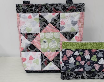Knitting or  croche' handbags with zipper pouches to match in different styles and colors