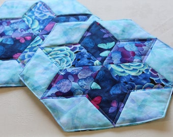 Hand Pieced Star Trivet: Designer Cotton, Insul-Bright Batting