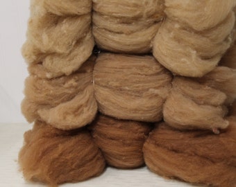 Wool- Walnut browns, natural dyed carded Corriedale wool, several colors to choose from, great for felting and other crafts
