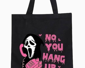 Halloween tote bag/ghost/valentine’s day/shopping tote/quotes/gift/horror gift/birthday/100% cotton/halloween/scary/eco friendly/horror fan