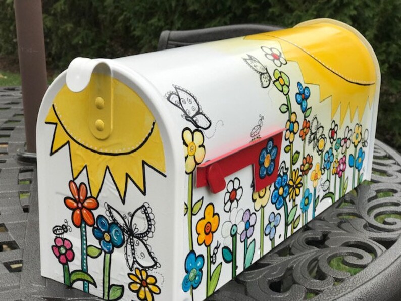 Colorful Mailbox Whimsical Mailboxes Bold Garden Art Etsy
