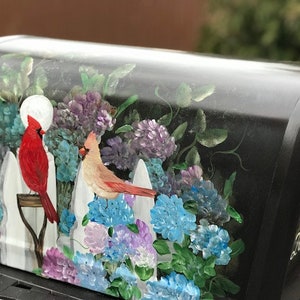 Extra Large Locking Custom Painted Rural Mailbox, Cardinal Painted Mailbox, Premium Mailbox Artistically Painted And Personalized