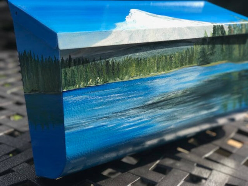 Hand Painted Wall Mount Mailbox Lake Scene Mailbox Woods and Etsy