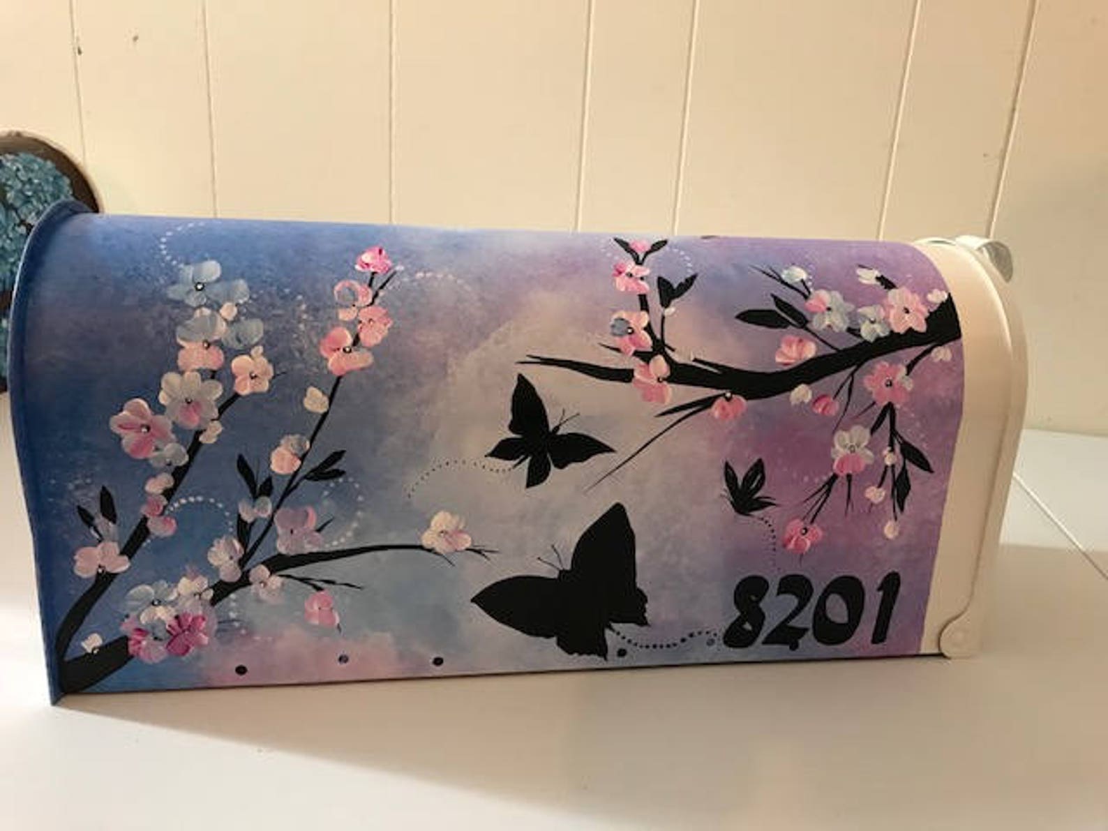 Butterfly Painted Mailbox Unique Butterfly Floral Mailbox Etsy Canada