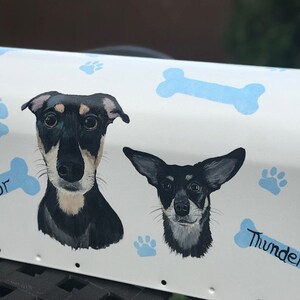 Custom Dog Painted Mailbox, Pet Paintings On Mailboxes, Pet Art For Outside, Pet Lovers Painted Gift, Original Art Of Your Fur Babies image 6