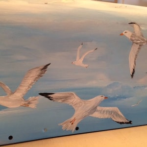 Hand Painted Seagull Art, Rural Nautical Themed Mailboxes, Beach Decor, Coastal Living, Beach Mailboxes , Creative Mailboxes