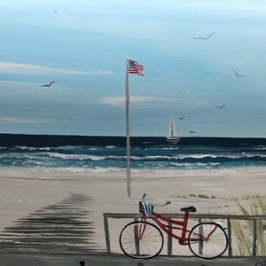 Painted mailboxes, Beach mailbox, Personalized mailboxes, Beach chairs on mailbox, Beach bike,  Beach house decor