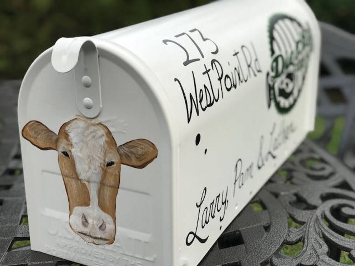 Hand Painted Custom Mailboxes Farm Themed Mailbox Business Etsy