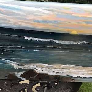 Painted Mailbox, Sunset On The Beach, Beach Mailbox, Custom Painted Mailbox, Seascape Mailbox, Personalize Your Mailbox, Outside Art
