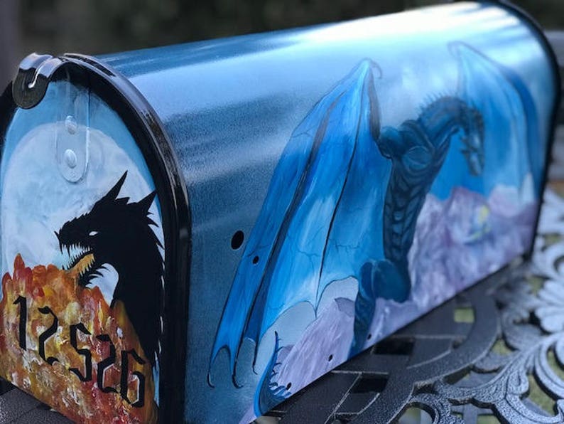 Custom Painted Mailboxes Fantasy Dragon Art Dragons on Etsy