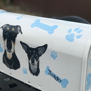 Custom Dog Painted Mailbox, Pet Paintings On Mailboxes, Pet Art For Outside, Pet Lovers Painted Gift, Original Art Of Your Fur Babies image 7