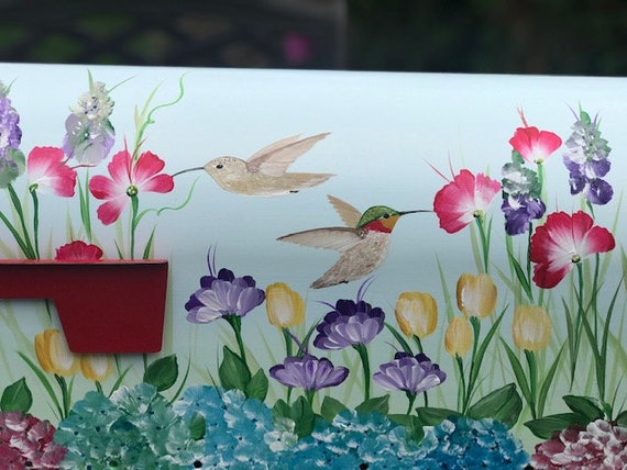 Boîte aux lettres de colibris peints, peinture de jardin, art décoratif de  boîte aux lettres, oiseaux dans le jardin, art unique et original pour l' extérieur de votre maison -  Canada