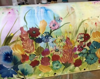 Painted Wildflowers Mailbox, Artistic Flowers On Rural Mailbox, Creative Mailboxes, Unique Mailbox Art, Painted Gifts