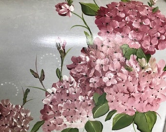 Hand Painted Pink And Gray Hydrangea Decorative Mailbox Uniquely Painted Artful Mailboxes For Any Gift Occasion