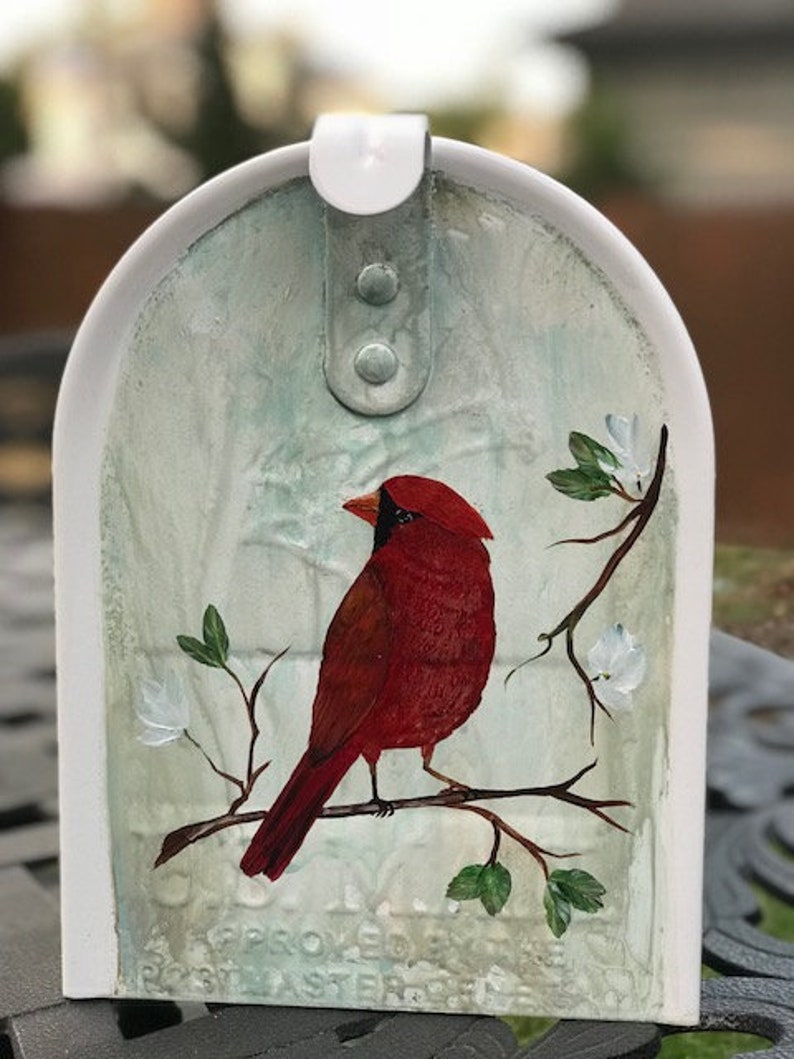 Cardinal Mailbox Uniquely Painted Mailbox With Cardinals Etsy