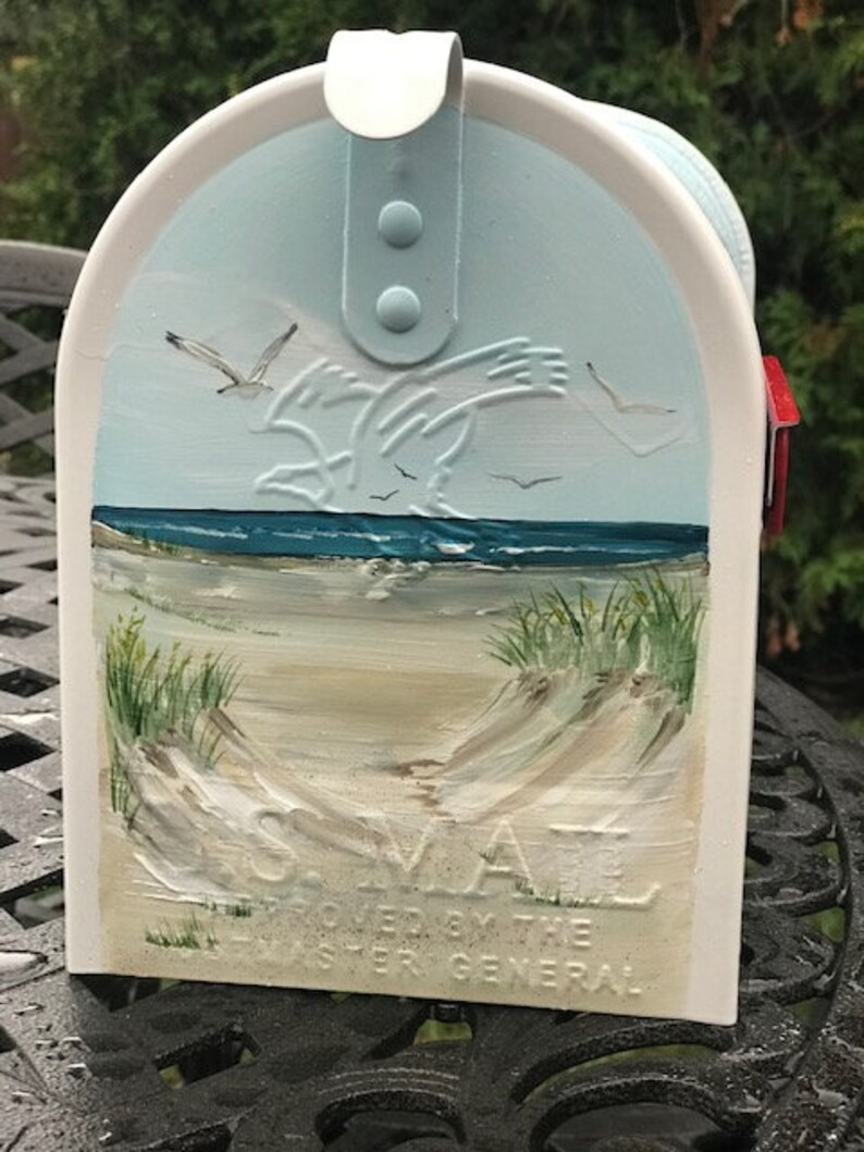Painted Mailboxes Beach Mailbox Personalized Mailboxes Etsy