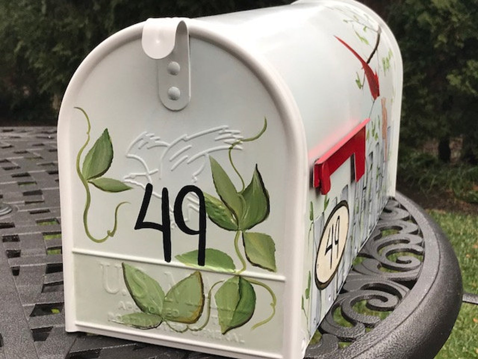 Cardinal Mailbox Custom Birds Painting on Mailbox Painted Etsy