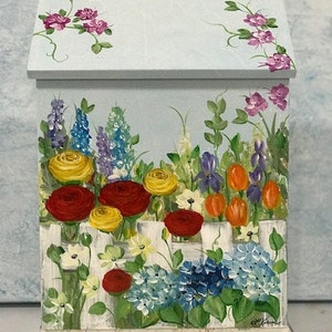 Garden Designed Mailbox, Hand Painted Wall Mount Letter Box Featuring Wildflowers And Roses, Great Gift For Anyone Who Enjoys Flowers