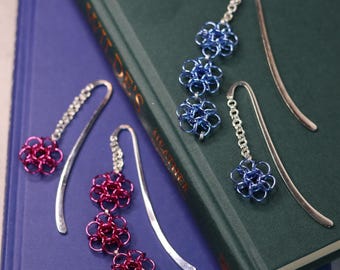 Metal Chainmail Flower Bookmark