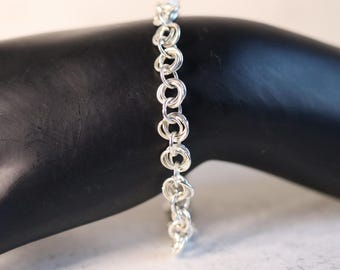 Chainmail Bracelet - Silver Plated Rosette Chain